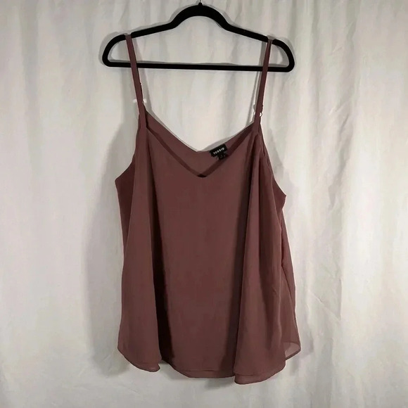 Torrid Tank Top Women's 1 1X Solid Purple Vneck Sleeveless Lightweight Poly - Picture 1 of 9